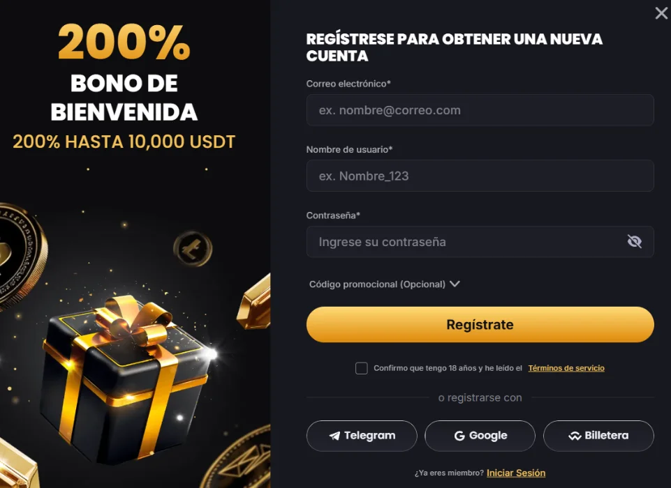 Lucky Block Casino registro y bono de bienvenida Lucky Block Casino formulario de registro con bono de bienvenida del 200%